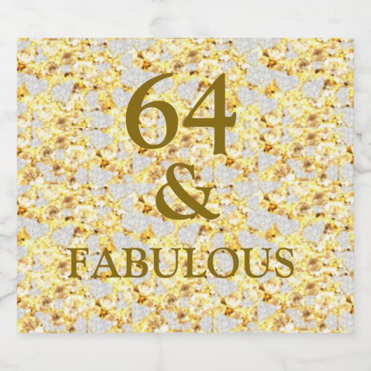 64e verjaardag sparkling wijnetiket (Enkel label)