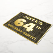 64e verjaardag: Vet, Faux Hood Grain Pattern Folie Uitnodiging (Gedraaid)