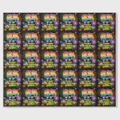 64e verjaardag: vuurwerk, regenboogblik # "64" cadeaupapier (Vlak)