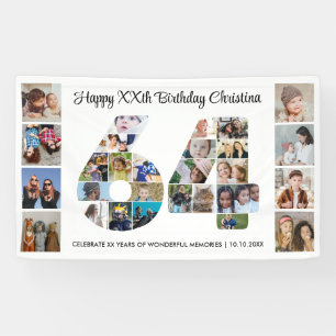 64e verpartij Cijfer 64 Fotocollage Spandoek