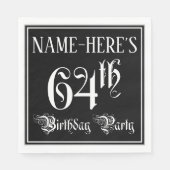 64th Birthday Party — Fancy Script + Custom Name Servet (Voorkant)