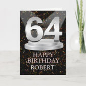 64th Birthday Spotlights Ajouter une carte de nom (Devant)