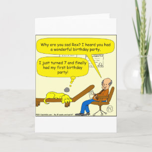 655 eerste verjaardagsfeest cartoon kaart