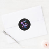 65 65 Uitstekend 65e Diamant Vlinder Ronde Sticker (Envelop)