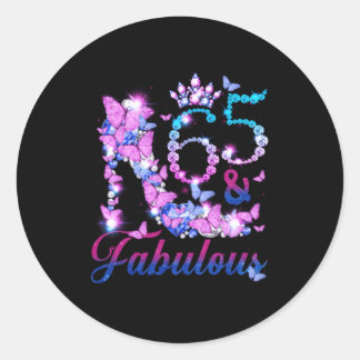 65 65 Uitstekend 65e Diamant Vlinder Ronde Sticker