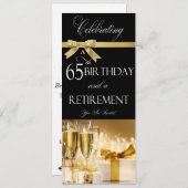 65 Anniversaire Invitation conjointe à la retraite (Devant / Derrière)