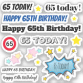 65 en Fabulous Multiple Birthday Stickers (Voorkant)