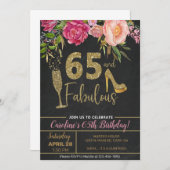 65 et fabuleuse invitation d'anniversaire pour fem (Devant / Derrière)