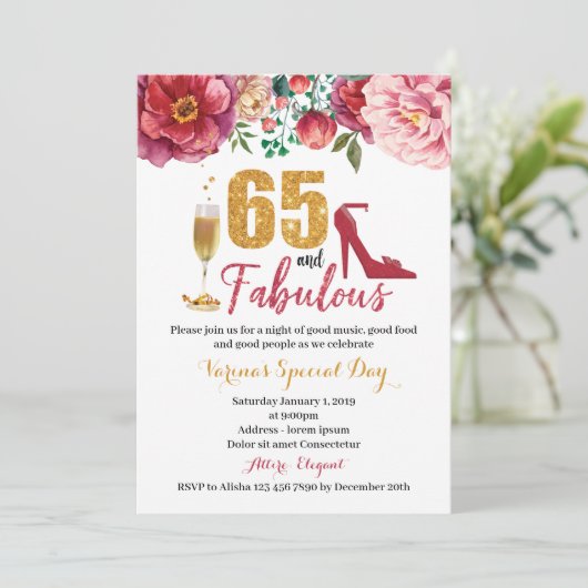 65 et fabuleuse invitation d'anniversaire pour les (Debout devant)