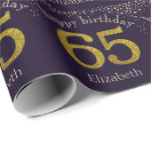 65 Glitter Gold Birthday Wrapping Paper Cadeaupapier (Rol Hoek)
