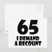 65 Ik eis een hertelling van zondagse Design Briefkaart (Voorkant / Achterkant)