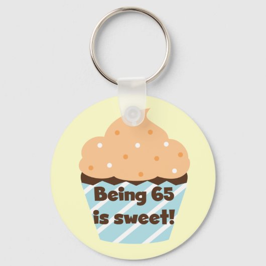 65 is Sweet Birthday T-shirts en cadeautjes Sleutelhanger (Voorkant)