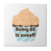 65 is Sweet Birthday T-shirts en cadeautjes Tegeltje (Voorkant)
