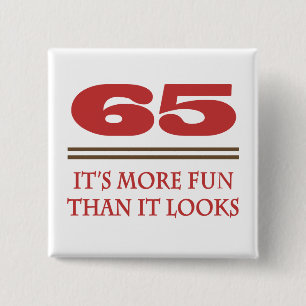 65 is un. vierkante button 5,1 cm