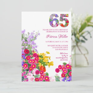 65 Jaar Elegante Tuin Bloemen – 65e Verjaardag Kaart