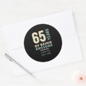 65 jaar Geweldige - 65e verjaardag Ronde Sticker (Envelop)