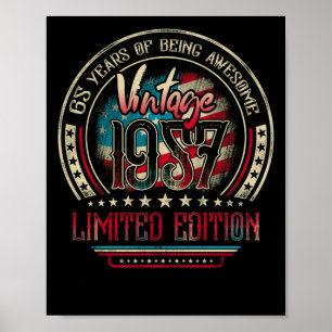 65 jaar Geweldige 65th Birthday 1957 Verenigde St Poster