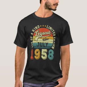 65 jaar Geweldige sinds juli 1958 65e verjaardag T-shirt