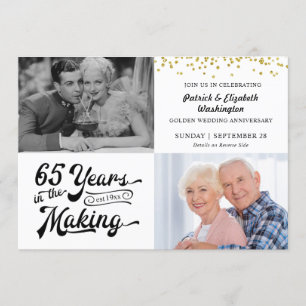 65 jaar in de maak Twee foto's jubileum Kaart