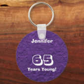 65 jaar Jonge Paarse Rag Dolls, naam Sleutelhanger (Voorkant)