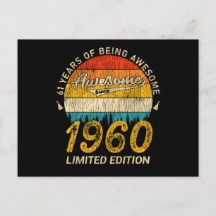 65 Jaar Oud 1960 Retro Geweldig 65e Verjaardag Cad Briefkaart