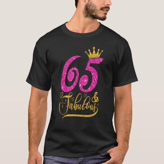 65 jaar oud 65 en 65e verjaardag koningin t-shirt (Voorkant)