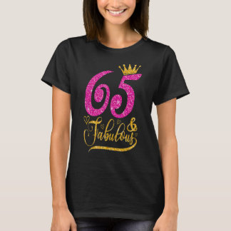 65 jaar oud 65 en 65e verjaardag koningin t-shirt