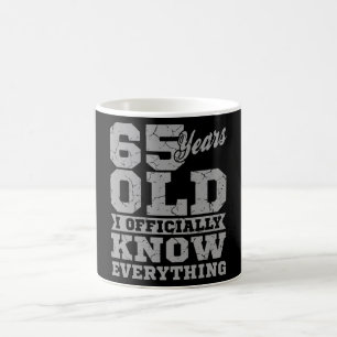 65 JAAR OUDE 65 verjaardag Gift Dad kent alles Koffiemok