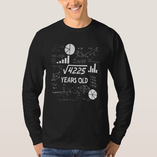 65 jaar oude Bday Wiskunde Teacher 65ste verjaarda T-shirt (Voorkant)