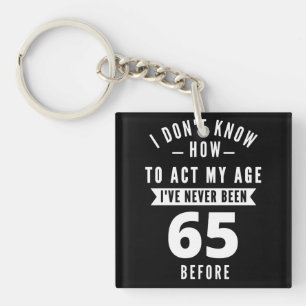 65 jaar oude cadeau 65e verjaardag van cadeauide sleutelhanger