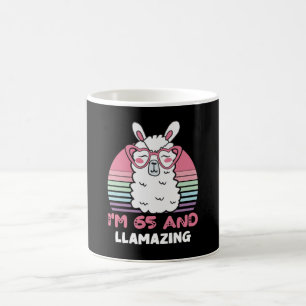65 jaar oude dag Llamazing 65e verjaardag Llama Koffiemok