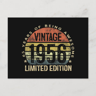 65 jaar oude  editie 1956 Limited, Birthday Feestdagenkaart