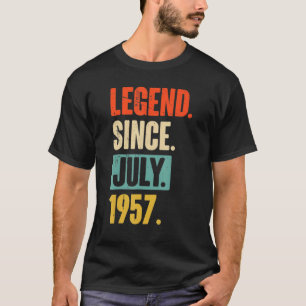 65 jaar oude leggende sinds juli 1957 65e geboorte t-shirt