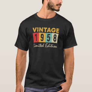 65 jaar oude Vintage 1958 65e verjaardag T-shirt