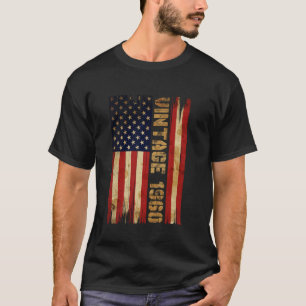 65 jaar oude Vintage 1960 Amerikaanse vlag 65e geb T-shirt