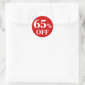 65% KORTING Rode Achtergrond Klassieke Ronde Stick Sticker (Tas)