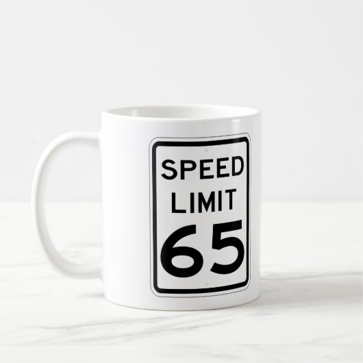 65 MPH Road Sign Coffee Cup Koffiemok (Links)