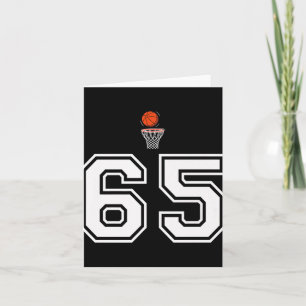 65 Nummer Basketbal Stijl Vintage Witte Premium  Kaart