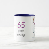 '65 years young' Café Mug (Centre)