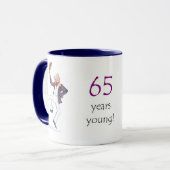 '65 years young' Café Mug (Devant gauche)