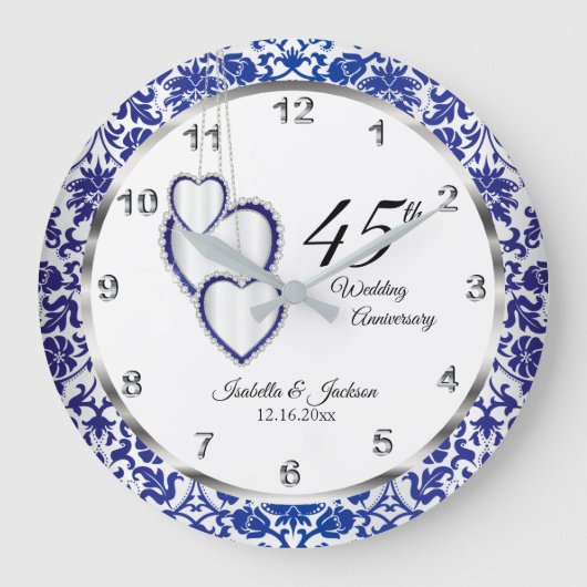 65e / 45e Sapphire Blue Jubileum Design Grote Klok (Voorkant)