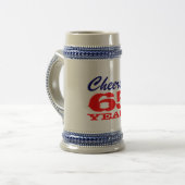 65e anniversaire Beer Mug | Cadeau pour hommes (Devant gauche)