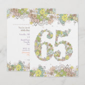 65e anniversaire Blooms naturels Dames Invitation  (Devant / Derrière)