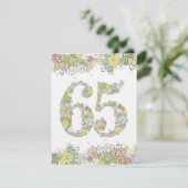 65e anniversaire Blooms naturels Dames Invitation  (Debout devant)