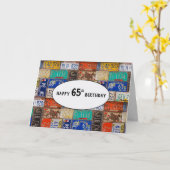 65e Anniversaire Carte de Plaques de Permis Rusty (Fleur jaune)