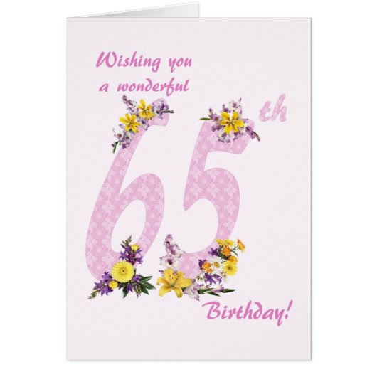 65e anniversaire Fleur numéros décorés (Devant)