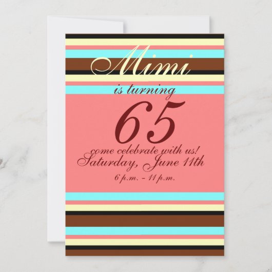 65e anniversaire Invitation (Devant)
