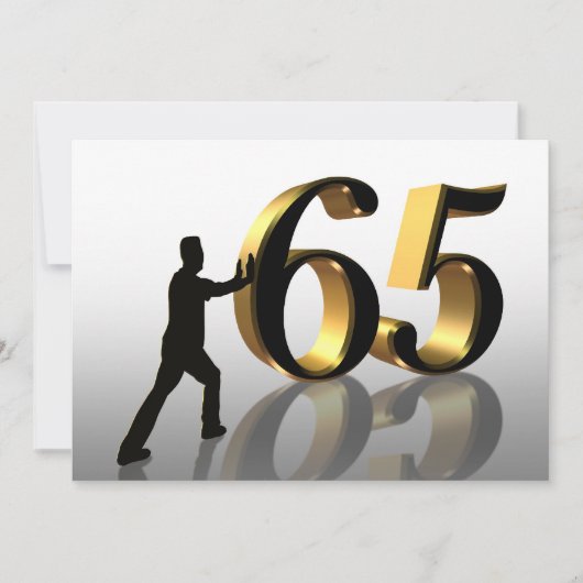 65e anniversaire invitation de fête "Poussant 65" (Devant)