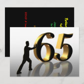 65e anniversaire invitation de fête "Poussant 65" (Devant / Derrière)