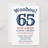 65e anniversaire Invitation Mens Marine Bleu (Devant)
